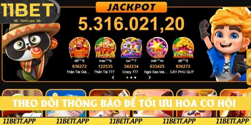 Theo dõi thông báo giúp hội viên tối ưu hóa cơ hội chiến thắng Theo dõi thông báo giúp hội viên tối ưu hóa cơ hội chiến thắng